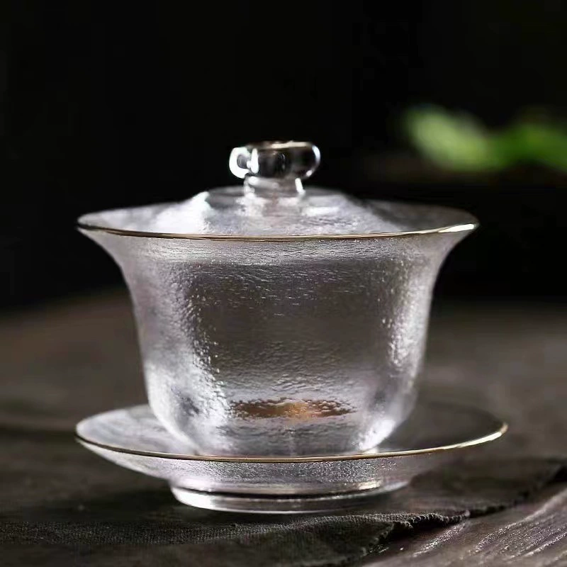 Japanese with a forged pattern glass set, tea cup