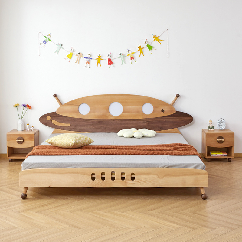 Space Children's Bed Airplane Bed Single Bed Solid Wood Boy Astronaut Bed Girl Ham Bed Beech Car Bed