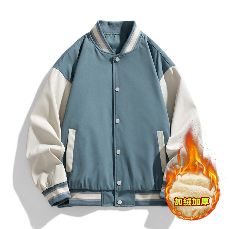 Primavera, otoño, invierno, nueva moda coreana delgada, chaqueta guapo, ropa de béisbol casual, chaqueta deportiva de felpa para hombres, chaqueta gruesa