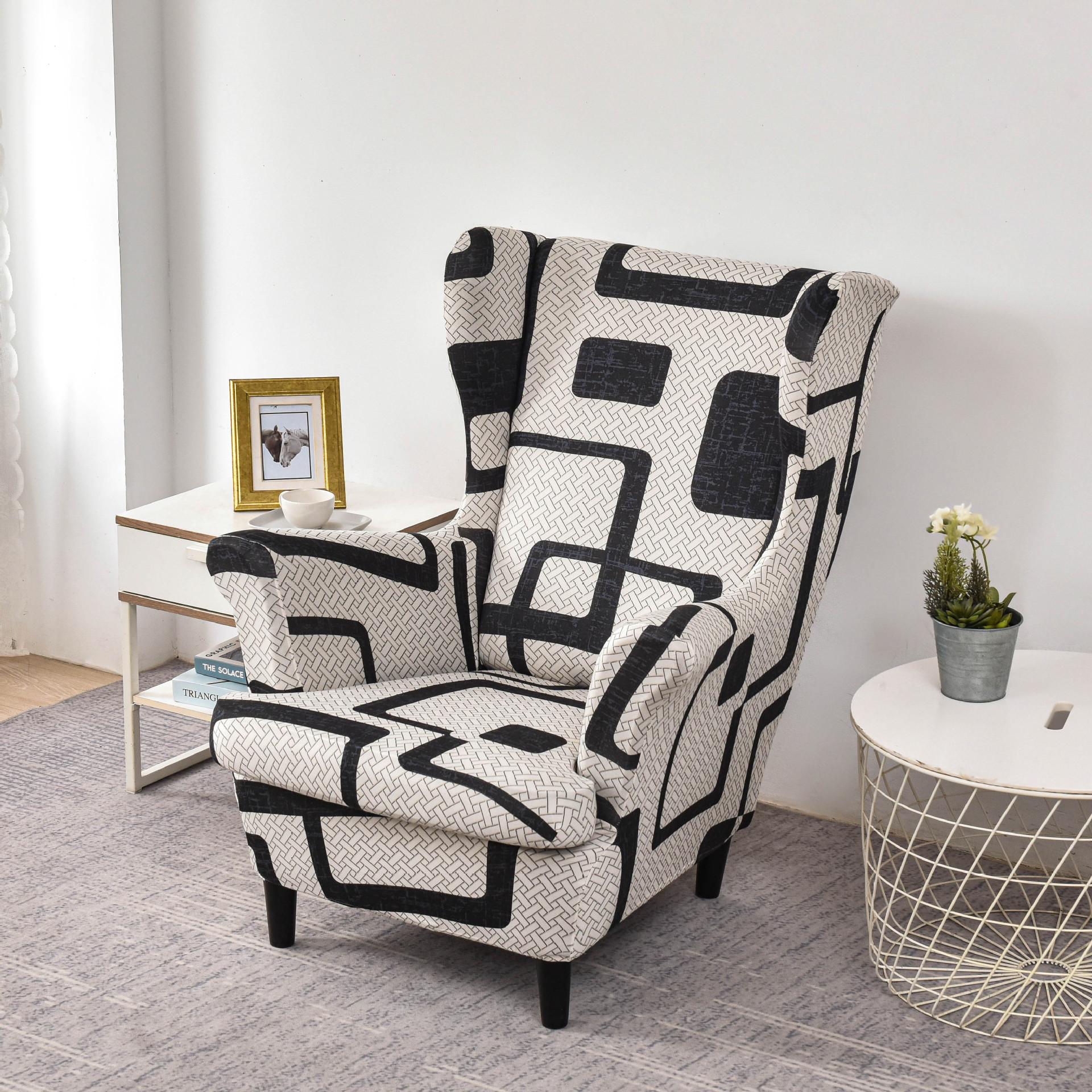 Sesselhusse Für Ohrensessel Elastischer Sofabezug_voghion.com