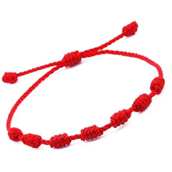 Cross-border bestseller lucky seven-knot red string bracelet, hand-woven Peruvian knot bracelet, zodiac year gift for couples, jewelry