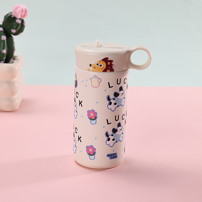 Gourde isotherme en acier inoxydable de qualité supérieure, créative et élégante, avec poignée, idéale pour les activités de plein air, notamment pour les filles. Parfaite pour les filles._voghion.com
