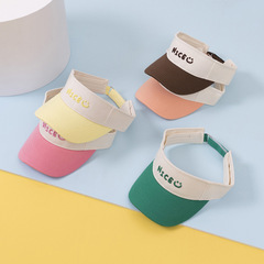 NICE刺繡字母兒童空頂帽夏季男童女童休閒鴨舌帽遮潮款空頂帽