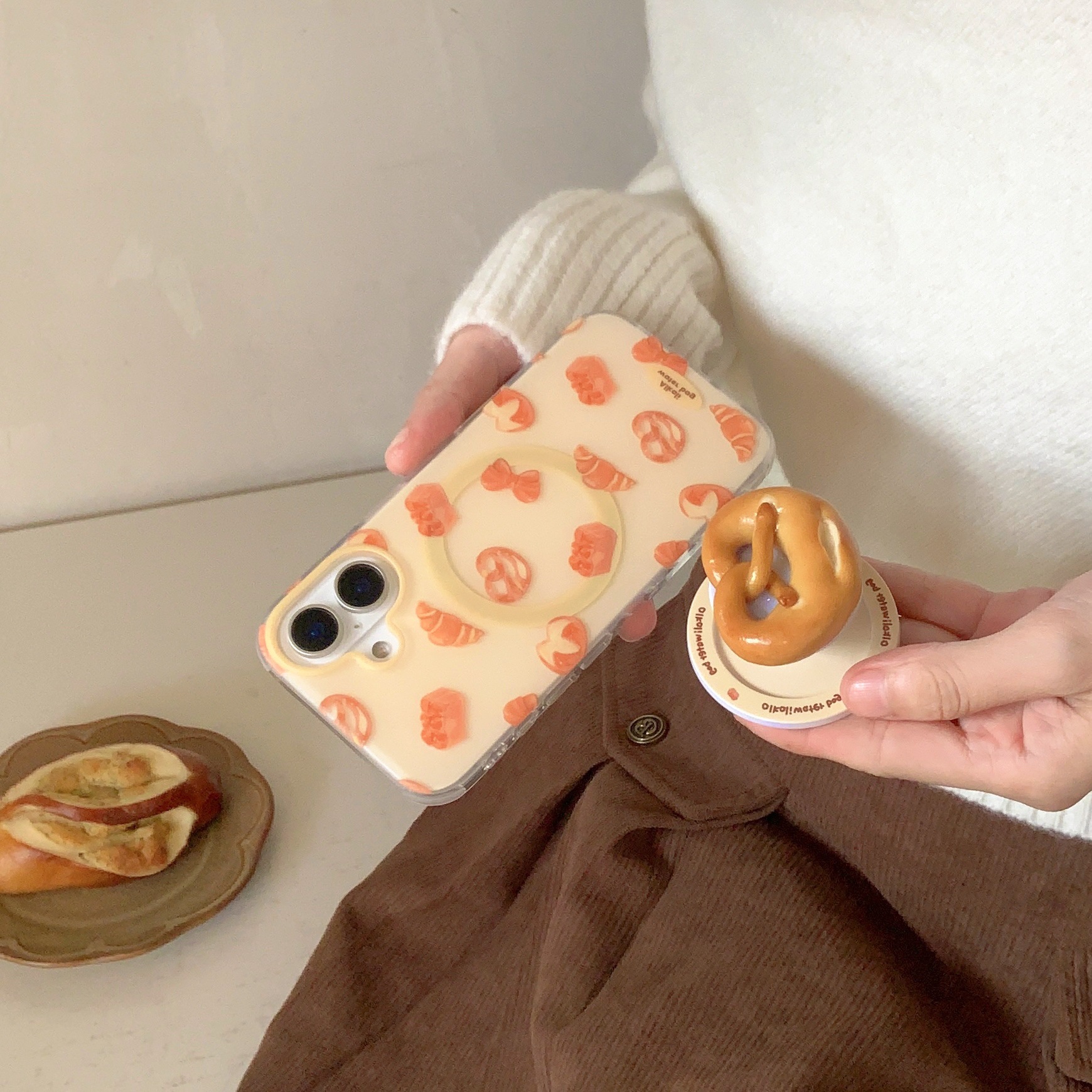 Colección de pan creativo personalizado para Apple iPhone15/16 funda para teléfono móvil 15Pro pareja 16ProMax nuevo