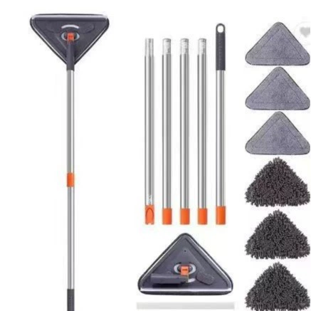 Большая треугольная швабра для мытья окон, многофункциональная, телескопическая, 5-секционная, для международной торговли, большой треугольный очиститель для окон, выдвижной