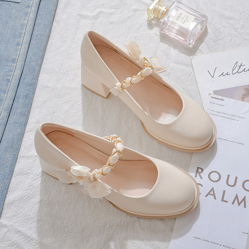 French-Style Women's Shoes 2025 New Autumn Versatile Gentle Chunky Heel Small Leather Shoes Super Fairy High-End with Skirt Mary Jane