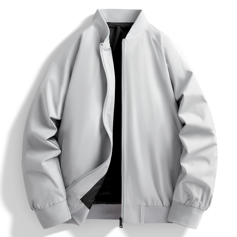 Chaqueta de hombre primavera y otoño casual chaqueta de béisbol estilo americano de moda de estilo general chaqueta de color sólido hombre grande ropa de hombre