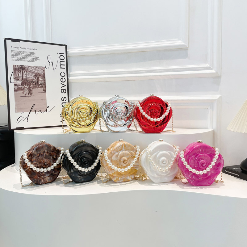 Grenzüberschreitender Verkaufsschlager: Acrylbox für Damen, 2025, einzigartiges florales Design, elegante Handtasche für den Abend_voghion.com