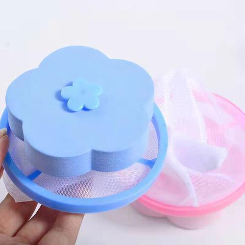 Washing machine floating debris filter net bag filter hair remover plum blossom shape polyester stain removal dehairing washing ball cleaning ball 