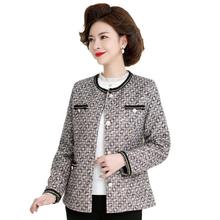 中老年女装小香风外套开衫无领小西装短款妈妈装小夹克女式春秋款