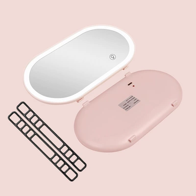 Car sun visor makeup mirror Sun visor rearview mirror - pink