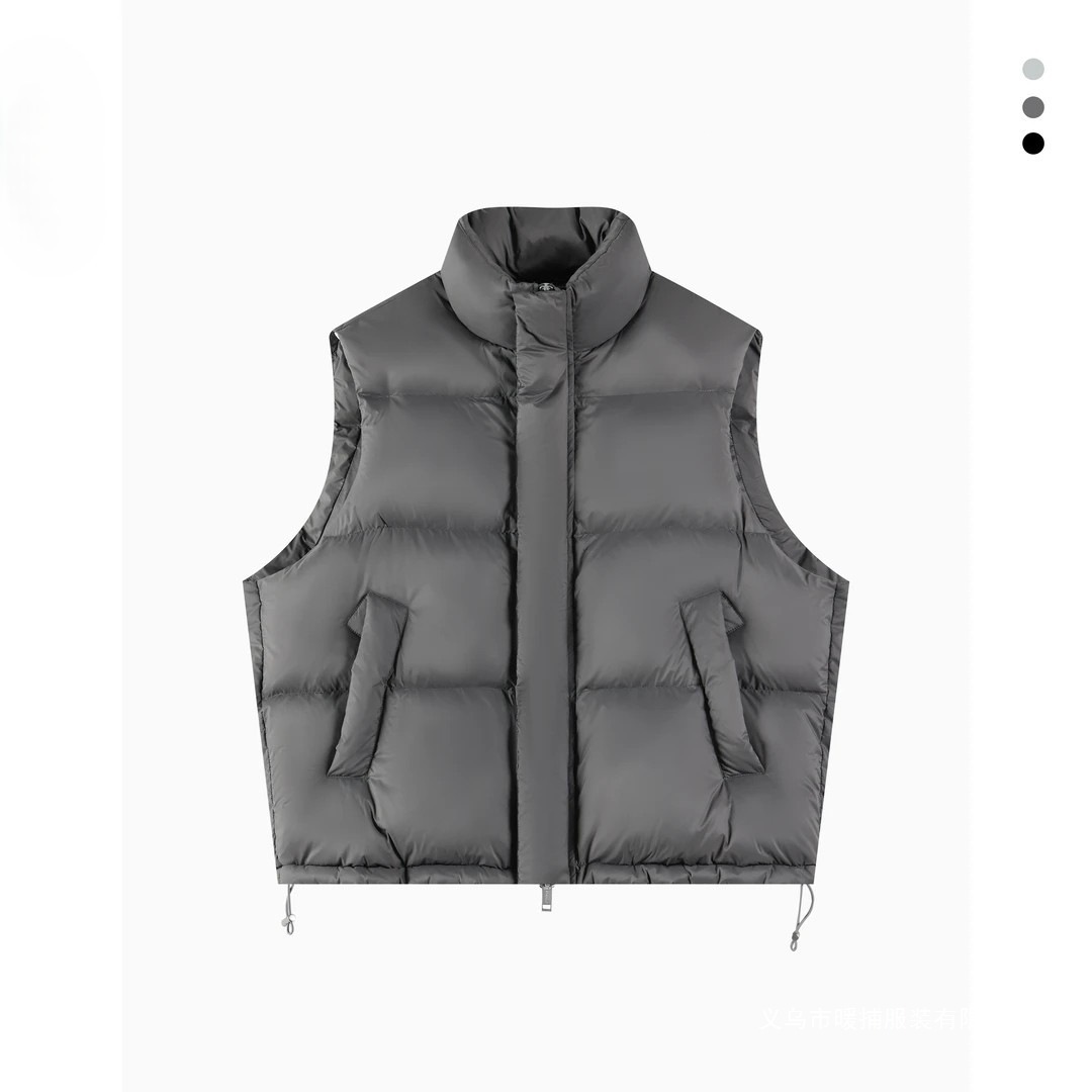 Korean style cotton-padded vest for autumn, trendy and fashionable, weightless, warm, stand-up collar, fluffy puff style, in stock.