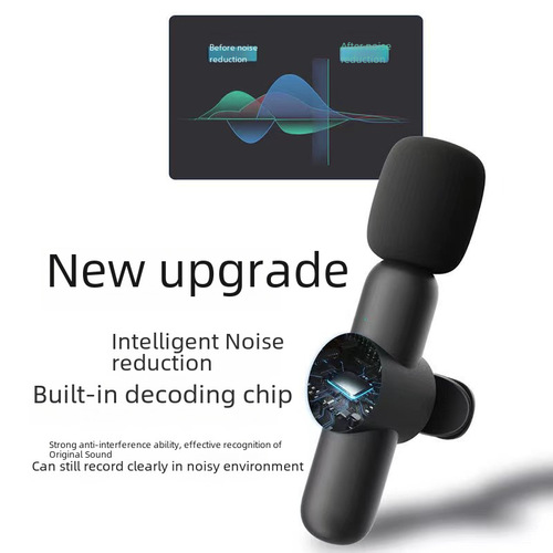 Wireless Lavalier Microphone K3 Intelligent Noise Reduction, Dual-Use Mini and Compact Wireless Microphone, Live Streaming Bestseller