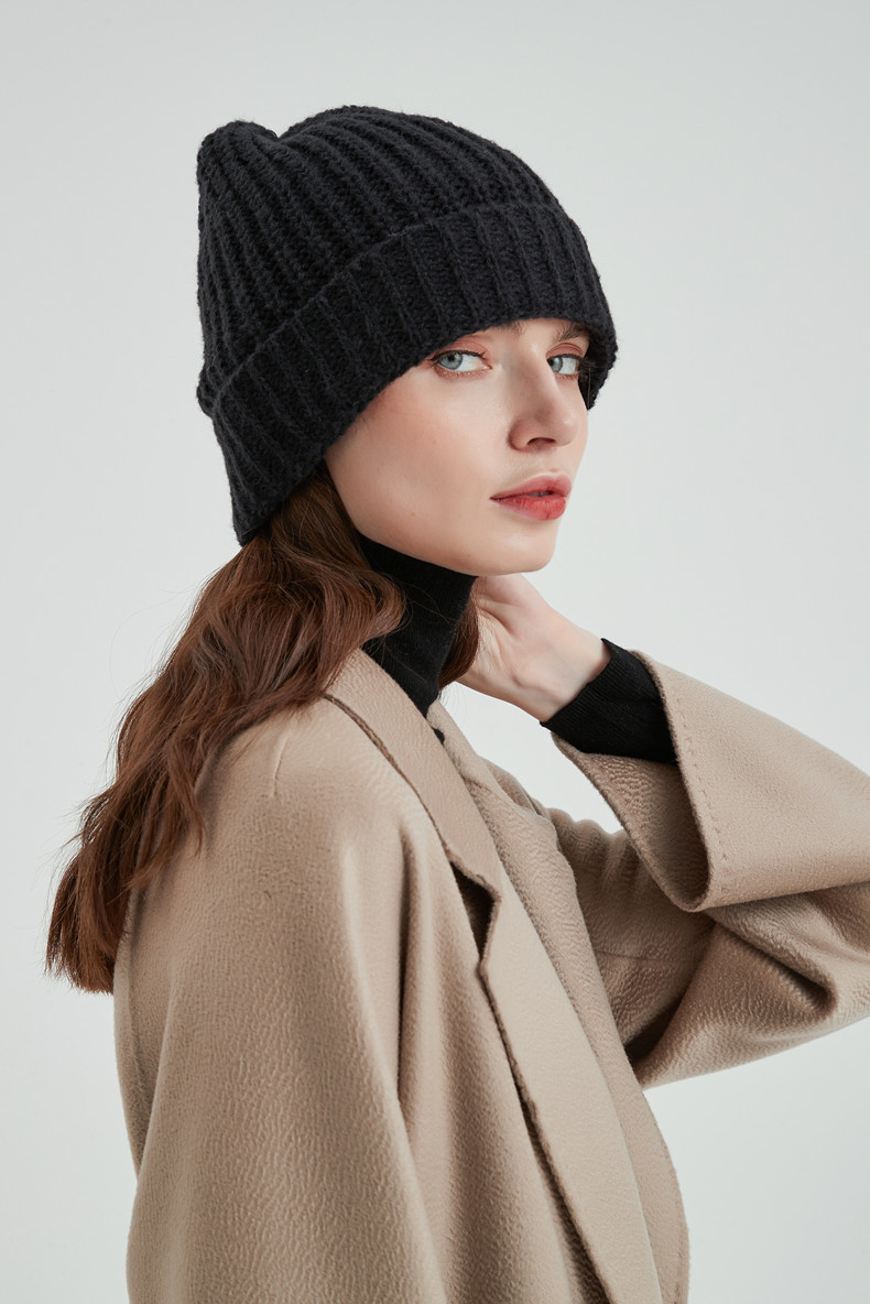 Unisex Hat European acrylic solid color knitted wool hat_voghion.com