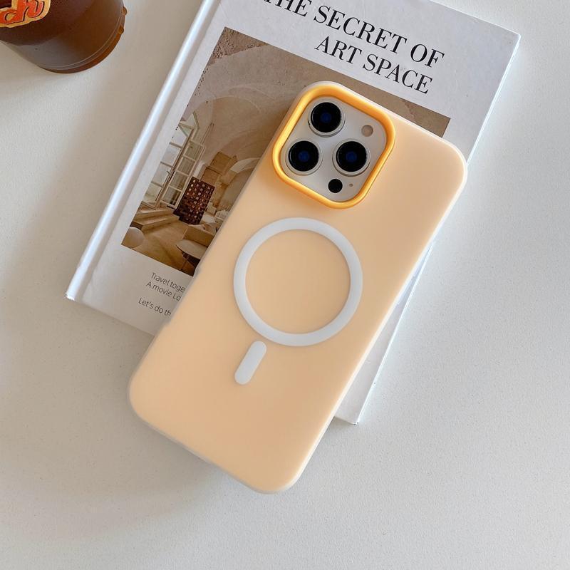 Piel exfoliante magnético IPhone16ProMax simple color sólido Apple 15pro funda para teléfono móvil adecuado para 12/13 suave