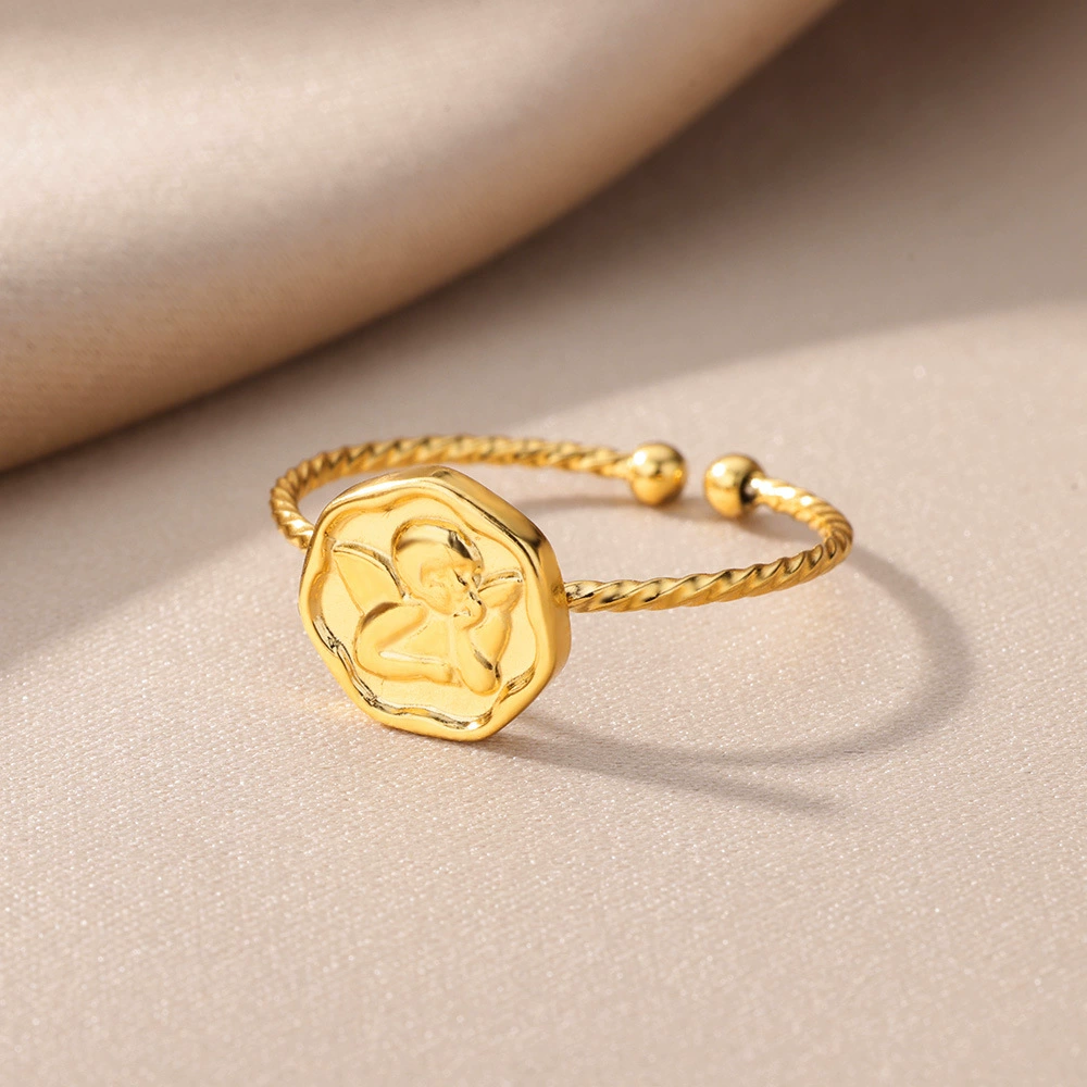 Ring stainless steel, accessory, for import, 750 sample gold