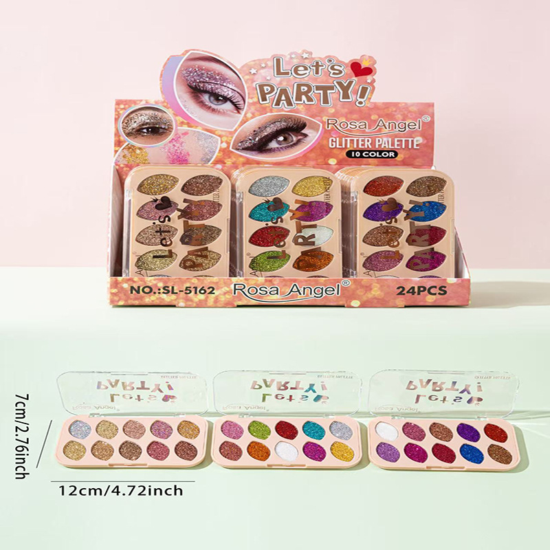 Rosa Ángel transfronterizo nuevo multicolor sequinilla oro cebolla polvo de sombra de ojos maquillaje de escenario brillante maquillaje Yiwu color al por mayor