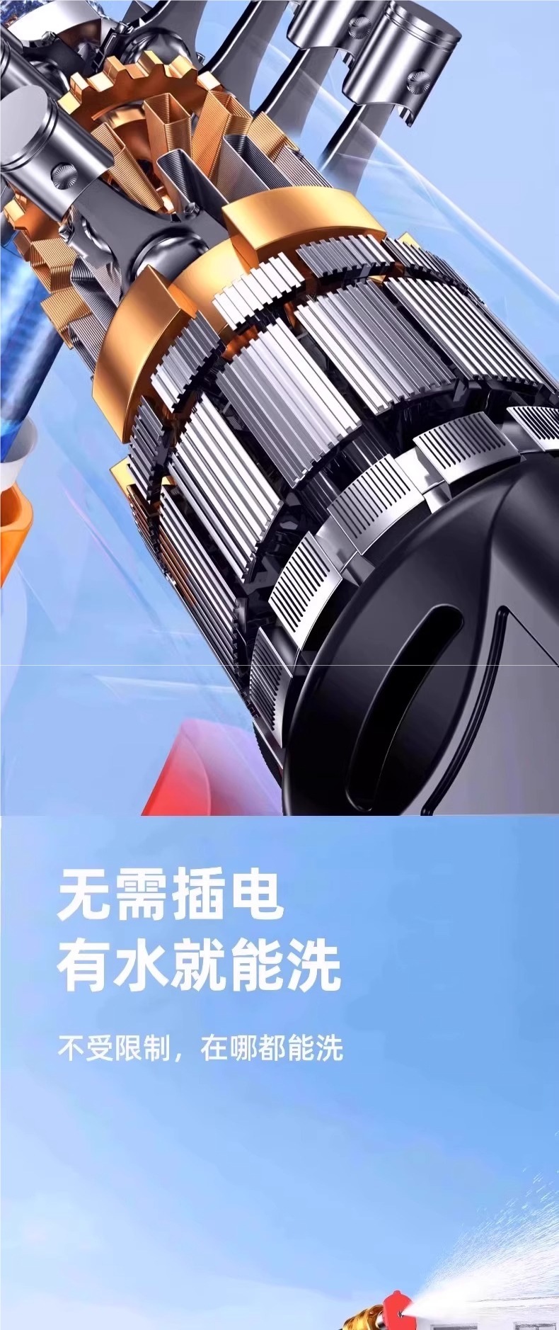 High-Pressure Car Wash Water Gun for Home Use 220V Cleaning Machine, Powerful Car Wash Pump Tool, Car Water Gun Car Wash Machine