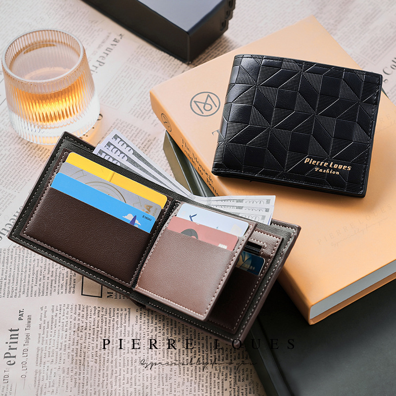 Men's Bags New Men's Wallet Short Multi card Slot Fashion Casual Wallet Men's Business Trifold Horizontal Soft Wallet_voghion.com