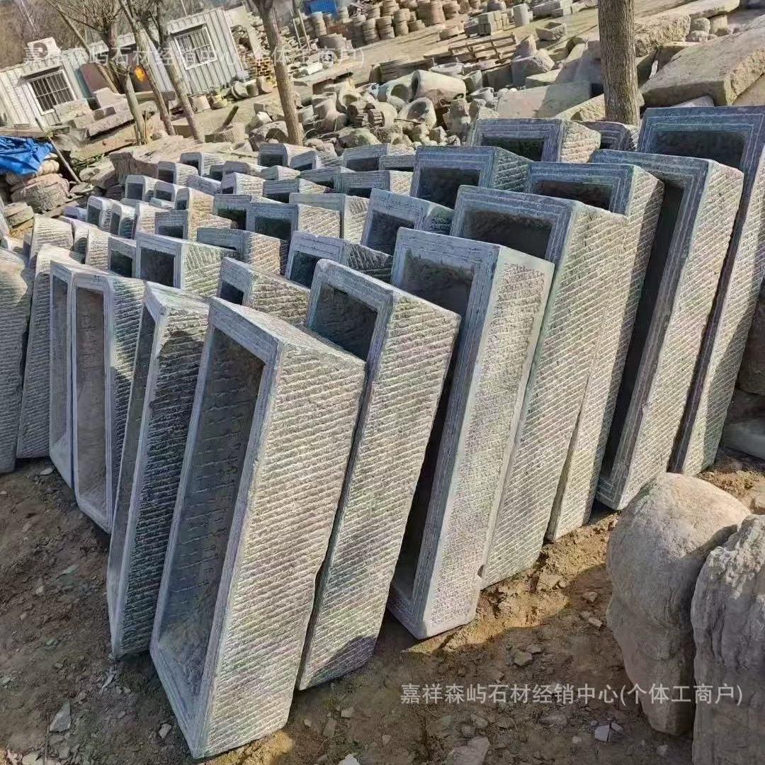 Голубой камень старый каменный желоб резьба по камню ретро аквариум