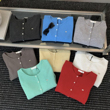 MISS密思家秋冬新款韩系小银标百搭显瘦减龄圆领针织开衫女A0831