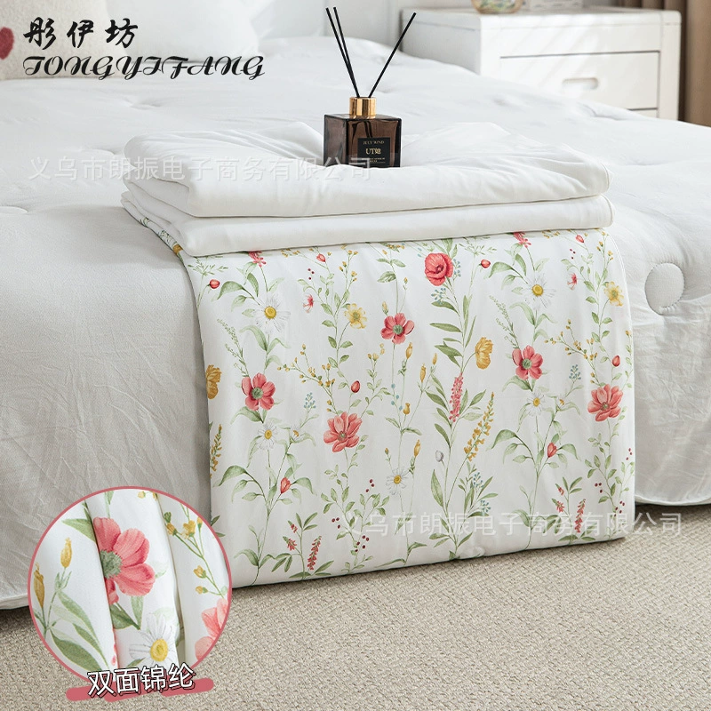 Летнее одеяло из ледяного шелка с кислотным принтом, одеяло с кондиционером, тонкое одеяло, моющееся одно- и двуспальное прохладное одеяло, мягкое летнее одеяло для общежития