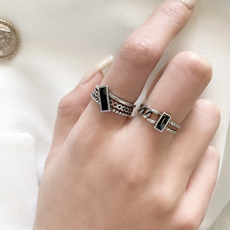 Lanzi beliebter Ring aus Thai-Silber für Damen, minimalistisches Design, vielseitig kombinierbar, stapelbar, 925er Silberschmuck