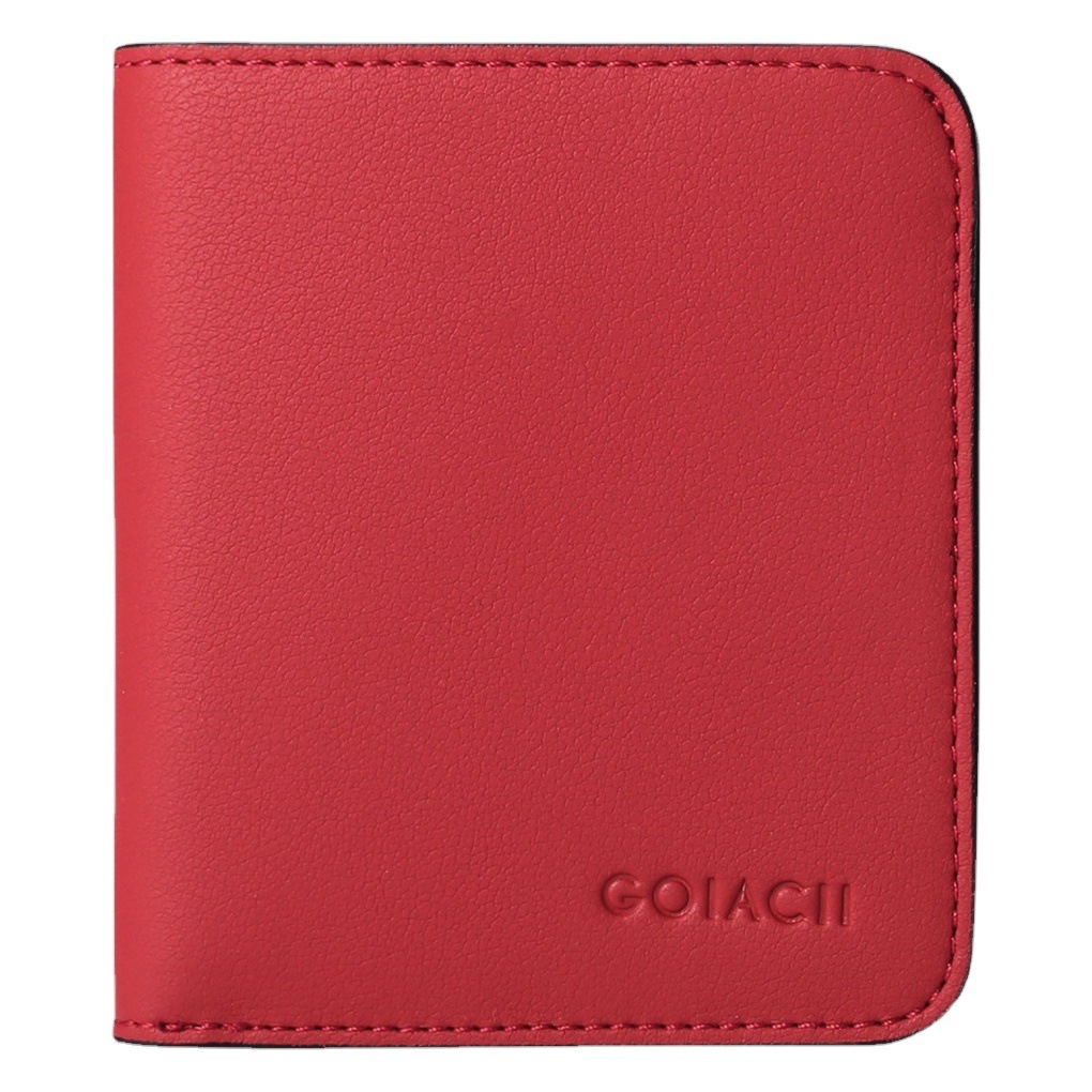 New Ultra-Thin Women's Short Wallet, Multifunctional Korean Style Simple Microfiber Leather Coin Purse, Wallet, Manufacturer's Ready Stock 8801