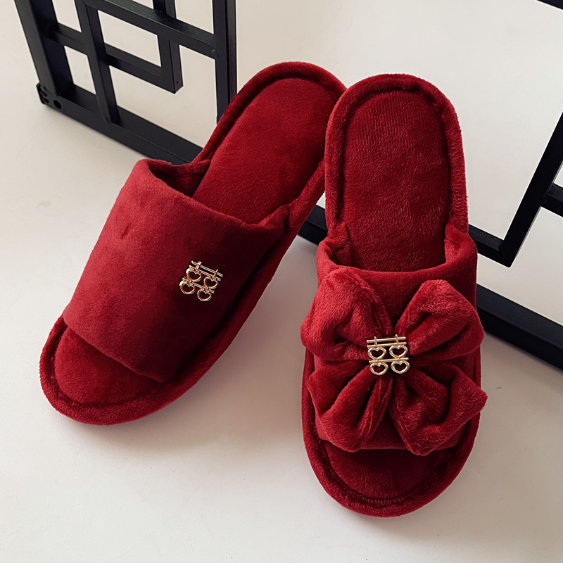 Red Wedding Slippers for Newlyweds