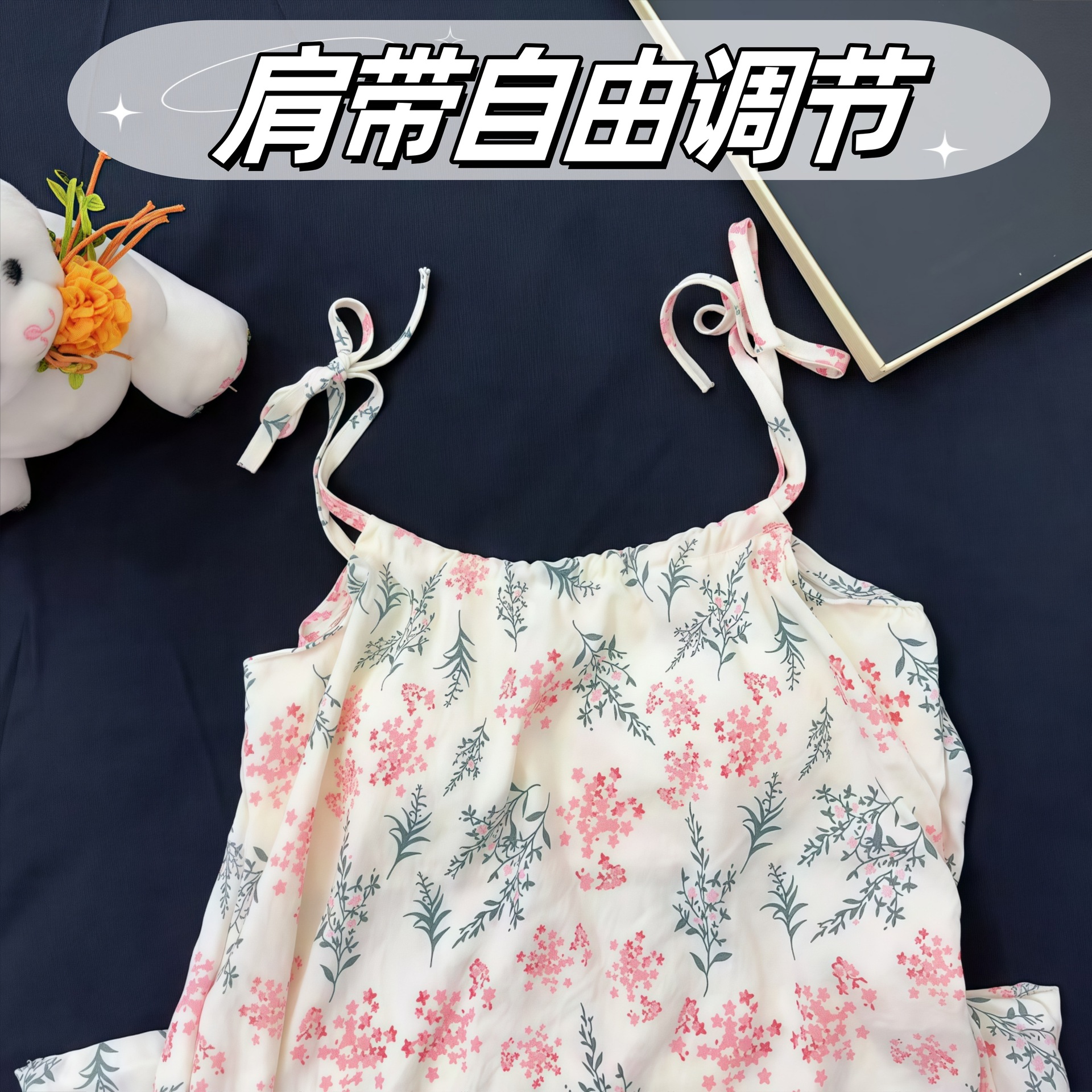 Camisón de verano caliente al por mayor transfronterizo, falda de tirantes para mujer, pijamas, chica dulce, casual, ropa de hogar de algodón de nube