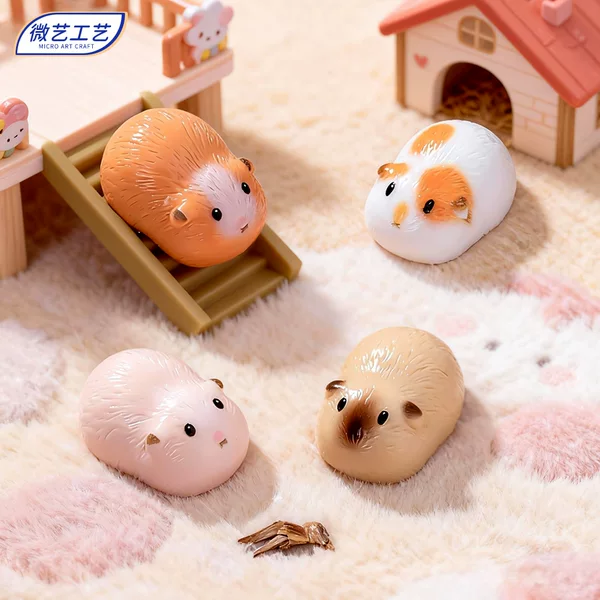 Micro Landscape Ornaments, Cute Cartoon Mini Guinea Pigs, DIY Resin Crafts, Creative Desktop Car Mini Ornaments