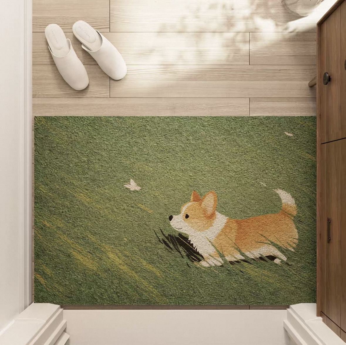 Grassland Small Animal Design Silk Loop Door Mat, Household Carpet, Entryway Dust Removal Non-Slip Foot Mat, Customizable Mat, Dropshipping Available