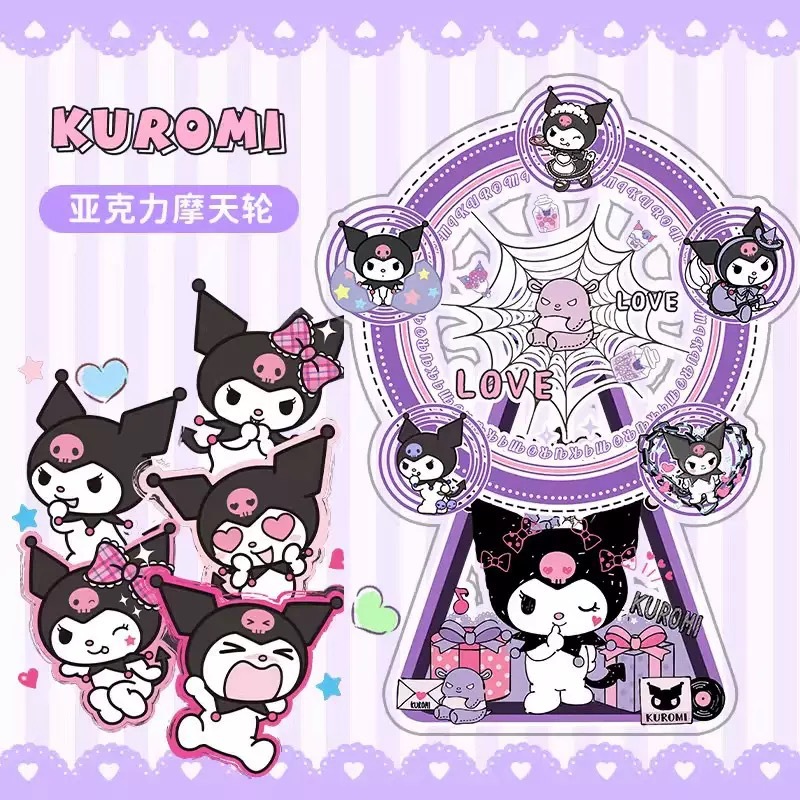Acrylic Rotating Anime Standee Desktop Ornament, Gold Stamping Laser Holographic Two-Dimensional Standee Keychain Customization