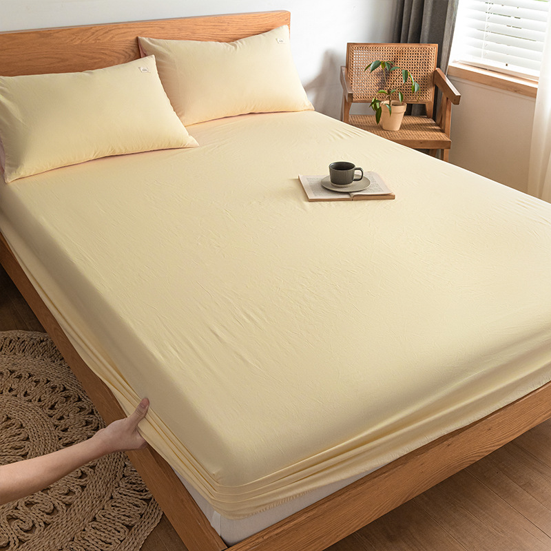 Sombrilla de cama de algodón lavado de algodón puro pieza individual 100 funda de cama de algodón cubierta protectora de colchón Simmons cubierta de polvo de sábana de dormitorio 3