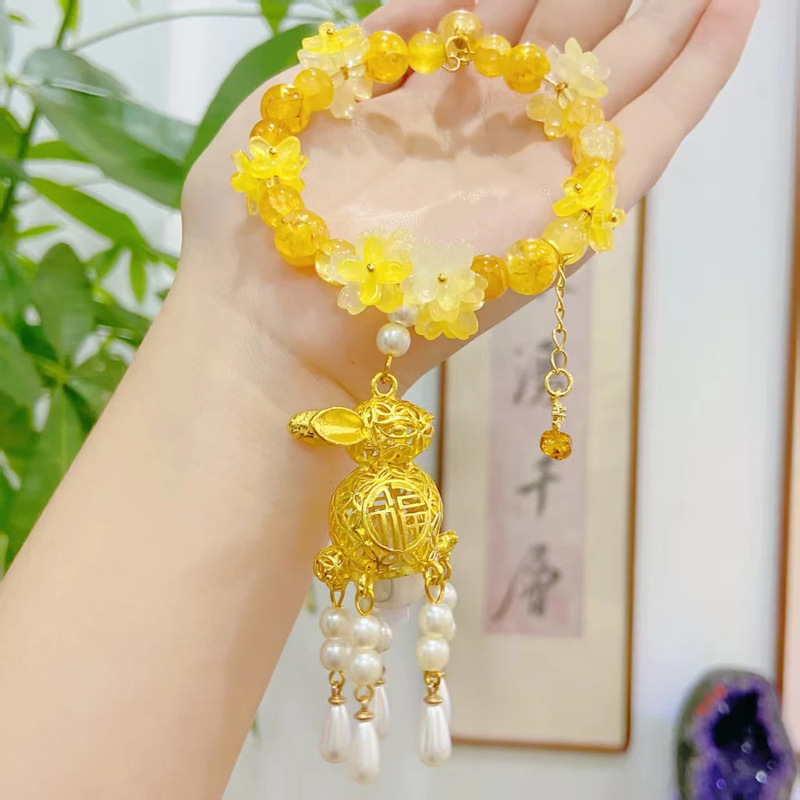 东魅大展鸿兔富桂有钱花精致玉兔灯挂坠包挂车挂中秋礼品景区文创|undefined