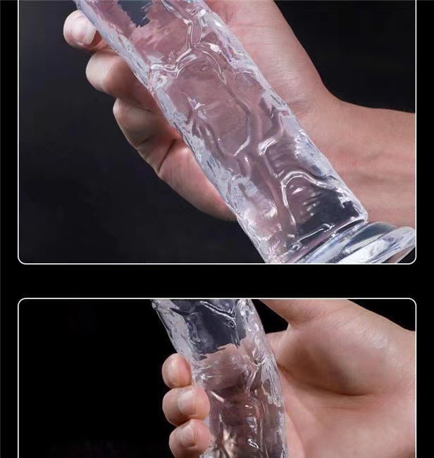 Transparent Crystal Dildo 18 cm with Suction Cup for Vaginal and Anal Play — detail image 17