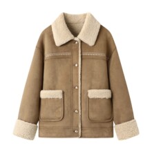 2025冬季新款女装甜美皮毛一体美拉德穿搭麂皮绒外套T0330926006