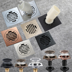 HIDEEP Bathroom Copper Square Round Mesh Rose Gold Odor-Proof Floor Drain with Flange North American Style HIDL002-6