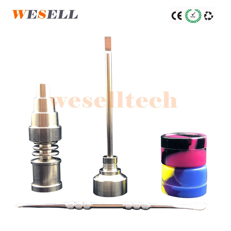 Европейские и американские горячие продажи Титановый дымовой гвоздь 6 в 1 костюм Титановый костюм для ногтей Дымовая ложка Дымовая кремовая ложка Силиконовый костюм