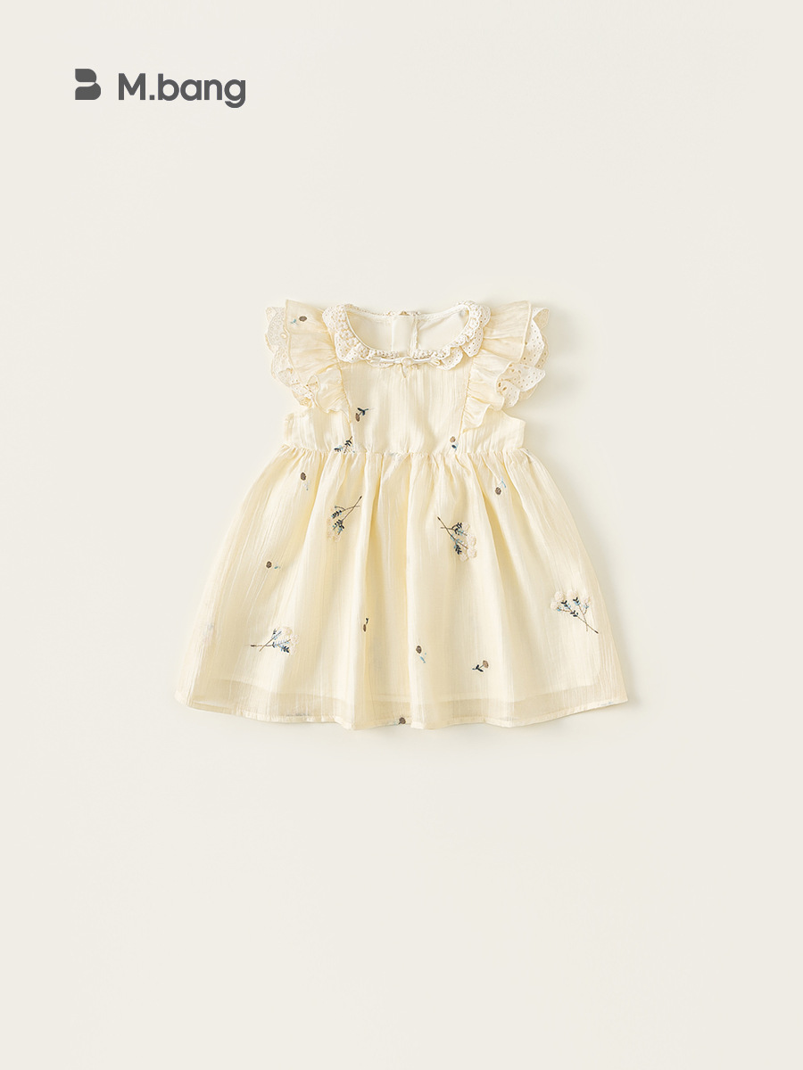 Youbao ropa para niños niña vestido bordado con hebilla de disco vestido de princesa china de verano vestido de niños bordado con borde de encaje
