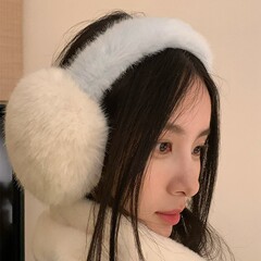 甜美清新撞色冬季保暖防寒护耳朵套可折叠加厚毛绒骑行耳罩耳捂子