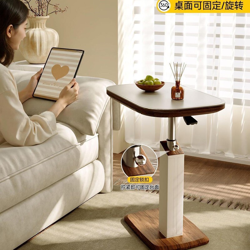 Movable Rolling Computer Desk 360 ° Rotating Desk for Office and Home Use (Non-Adjustable Desktop)