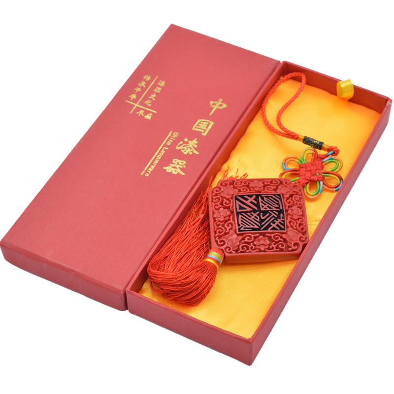 Beijing specialty Lacquer carving Lacquer ware Chinese knot Car hitch Pendants China characteristic go abroad gift Study abroad foreign affairs gift