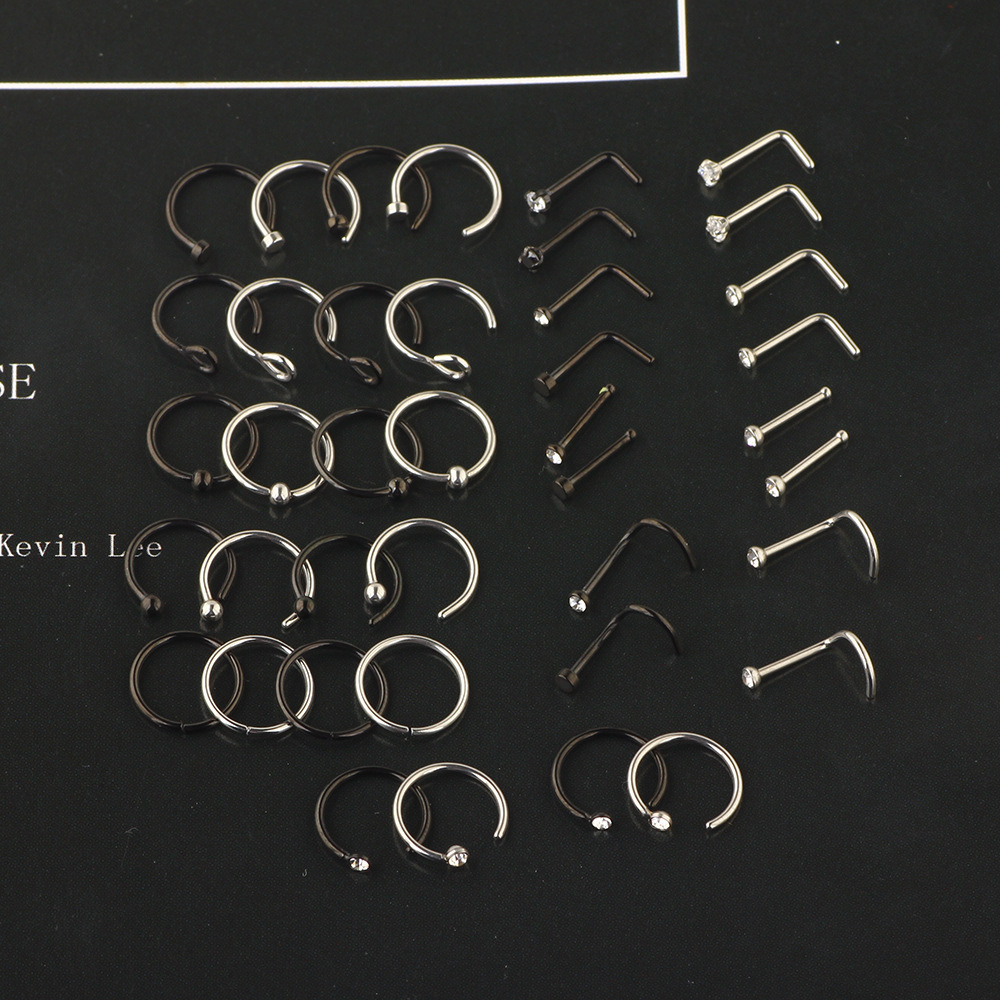 316L Surgical Steel Nose Stud Mixed Wholesale - Elegant Diamond Shape Nose Ring detail image 7