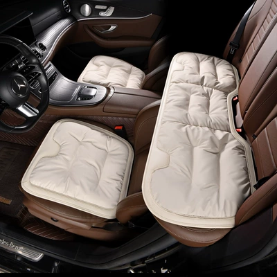 car supplies – Seat cushion, seat cover - off-white-anti-fouling-leatherthree-piece-set-for-the-whole-car-soft-and-comfortable