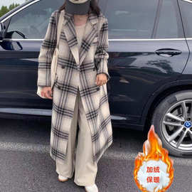 设计感2025秋季新款韩系风双面羊毛大衣女加长款通勤日常羊毛呢外