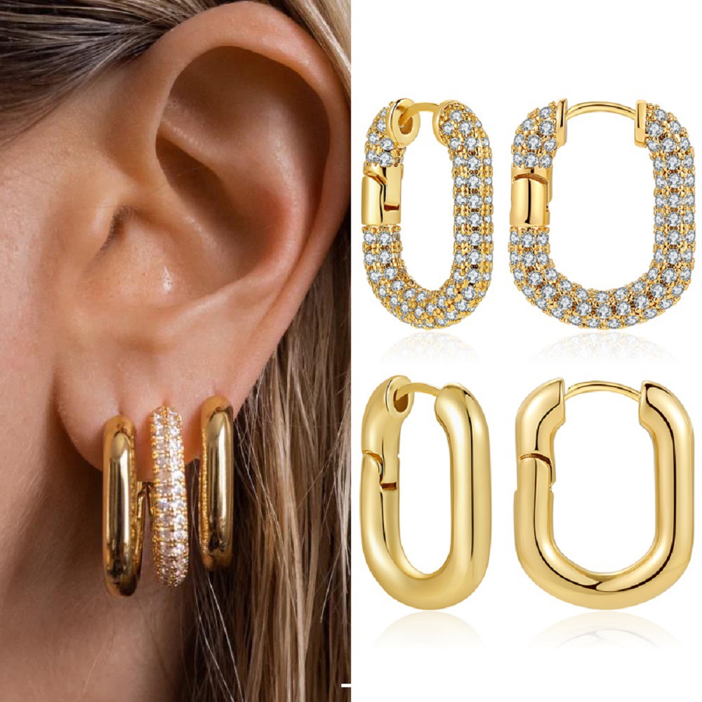 earrings with zircon