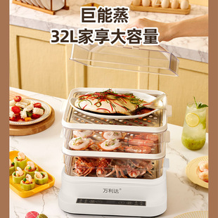 Electric Steamer Large Capacity Household All-In-One Multi-Function Steamer Intelligent Multi-Layer Transparent One Piece Batch