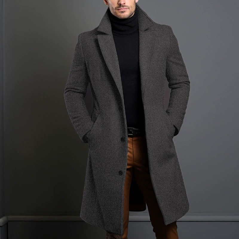 Куртка (Amazon) Цветной полуseason Woolen Coat, средняя длина, тёплая подкладка