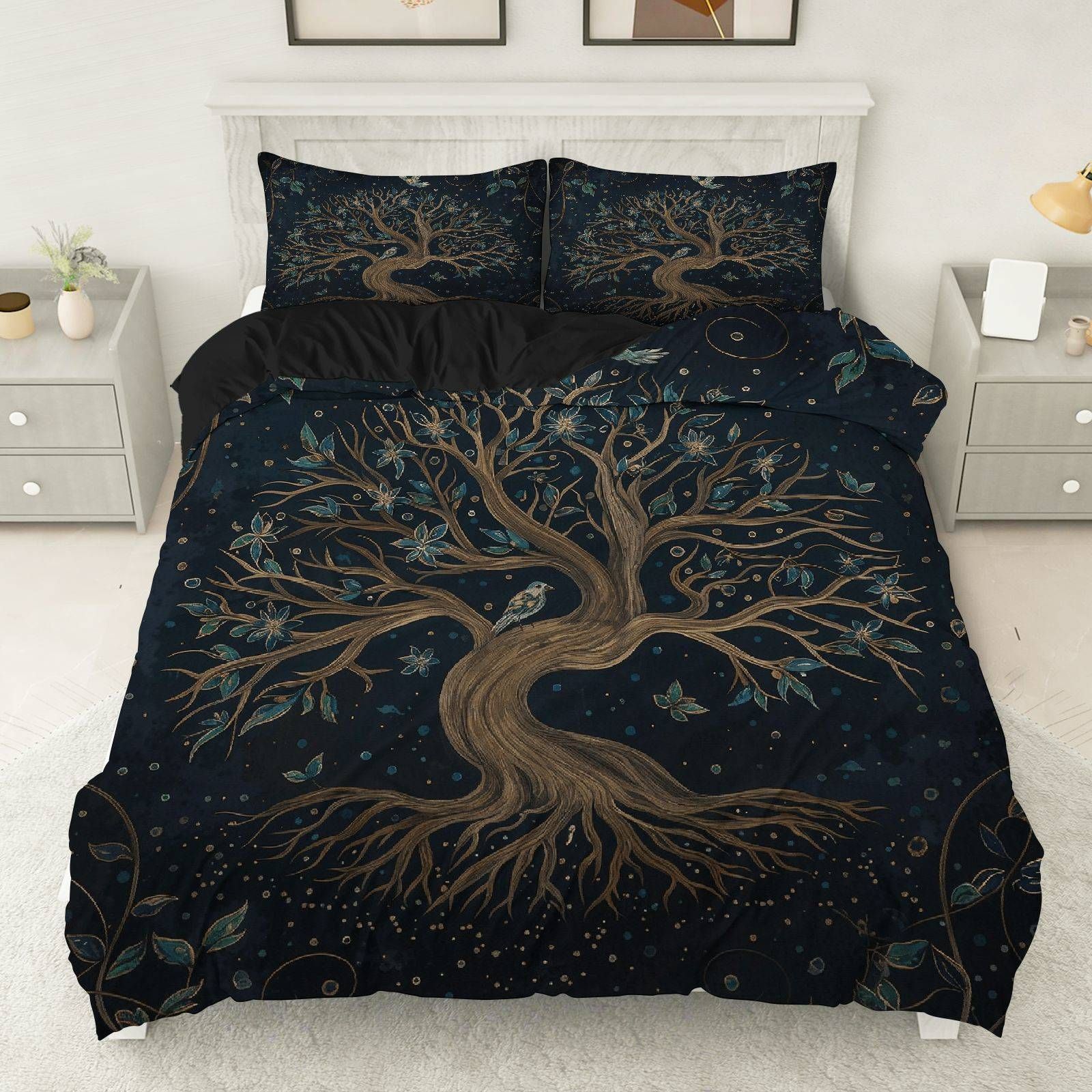 TEMU / JIT Fantasía Celtic Nudo Life Tree Moist Print Digital Kit de colcha de tela para el hogar